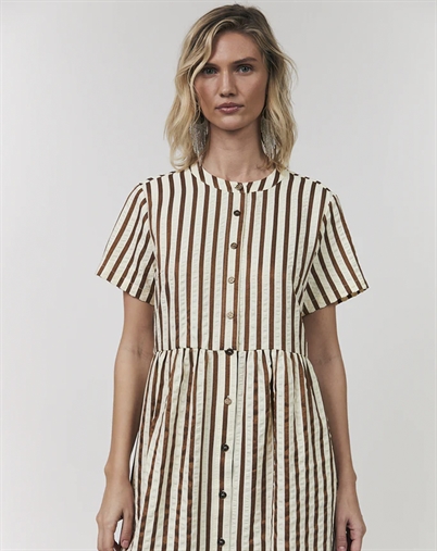 Lollys Laundry - AliyaLI Midi Kjole - Dark Mokka